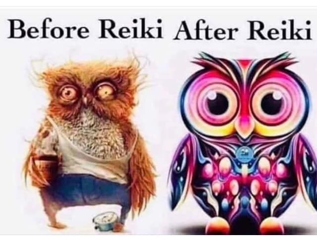 Before and after a Reiki session